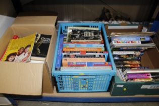 Three boxes of various books