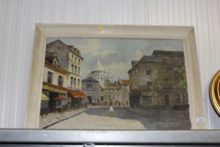 G Wiegman, oil on canvas study of Parisian street