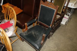 An Edwardian upholstered nursing chair