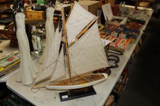 A model sailing yacht