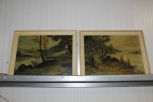 Two 19th Century school, oil on canvas studies of