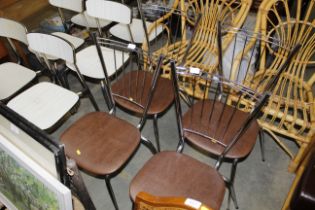 Four metal framed chairs