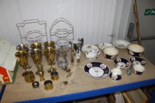 A collection of various patterned china, teaware,