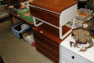 A G-Plan style teak three drawer chest and a match