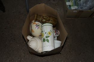 A box containing vases and various other china