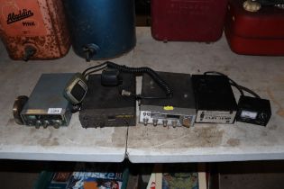 Three CB radios and a regulator power supply