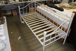 A metal day bed frame