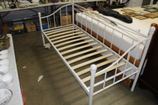 A metal day bed frame