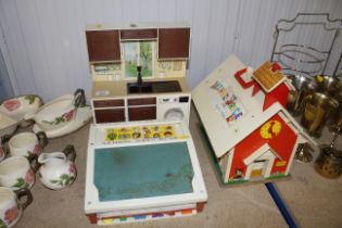 A collection of vintage children's toys and Sindy