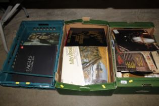 Three boxes of various records