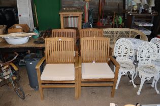 A set of four Corrida hardwood garden chairs, fold