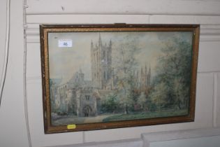 S. Nash, watercolour study of Cathedral