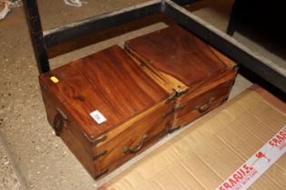 Two continental hardwood storage boxes