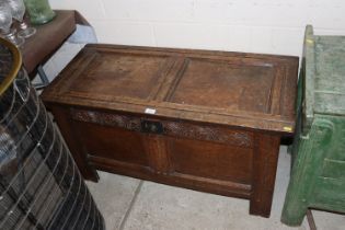 An antique oak coffer