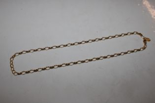 A Milano 20" Sterling silver gilt long link chain,