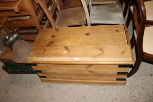 A metal bound pine storage box AF