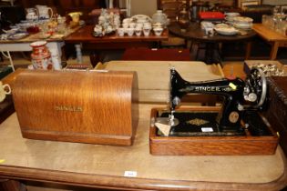 A Singer hand sewing machine No.Y5712168 in fitted