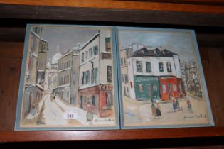 Morris Utrillo, a pair of Parisian street scenes,