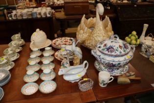 A large quantity of various china to include crack