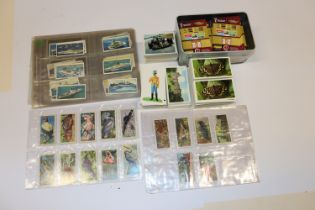 A box containing collector's cards and trading car