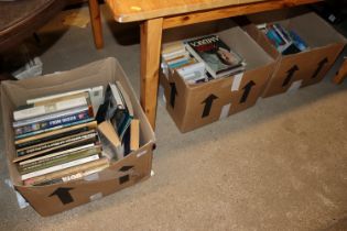 Three boxes of various books