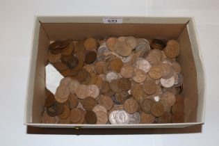 A box of copper coinage