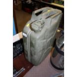 A metal jerry can