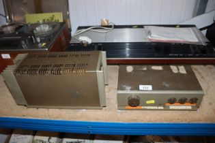 A Quad 303 power amplifier and a Quad 33, sold as