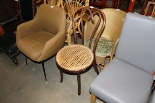 A cane seated bentwood chair