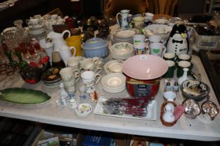 A large quantity of sundry china; costume jeweller