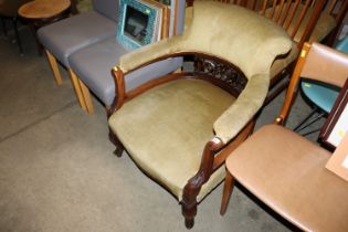 A 19th Century upholstered armchair