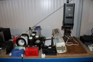 A photographic enlarger, various related equipment