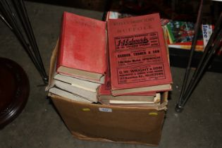 A box of various books