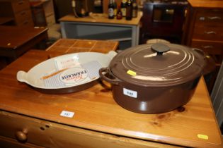 A Le Creuset casserole dish and one other Le Creus