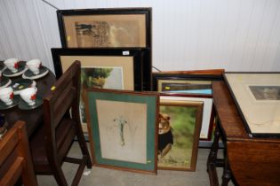 A collection of pictures and prints to include two