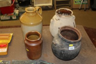 Four various stoneware jars/flagons