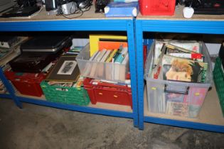 Five boxes and two cases containing various books,