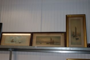 G Morris three framed prints depicting Sailing boa