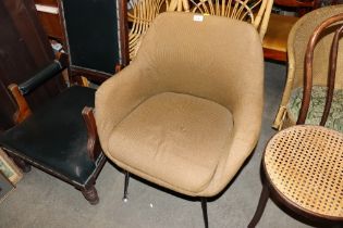 A vintage upholstered office chair