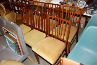 A set of six teak G-Plan design dining chairs