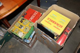 Two boxes of vintage board games