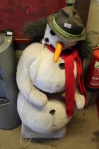 An electric shop display snowman figure