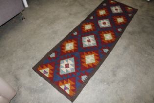 An approx. 2'2" x 6'6" Maimana Kilim runner