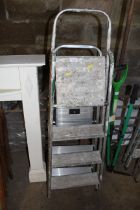 Two aluminium folding steps ladders