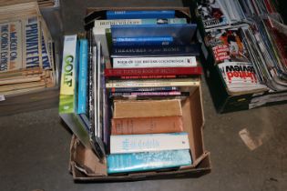 A box of various books