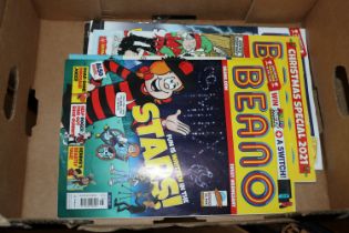 A box of Beano comics