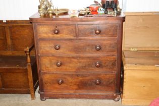 A Victorian chest fitted two short over three long