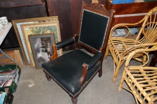 An Edwardian upholstered nursing chair