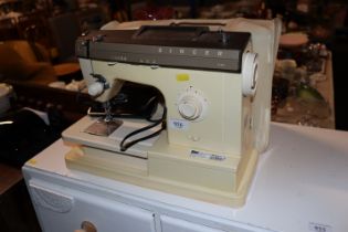 An electric sewing machine lacking power lead