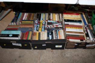 Three boxes of various paperback and hardback book